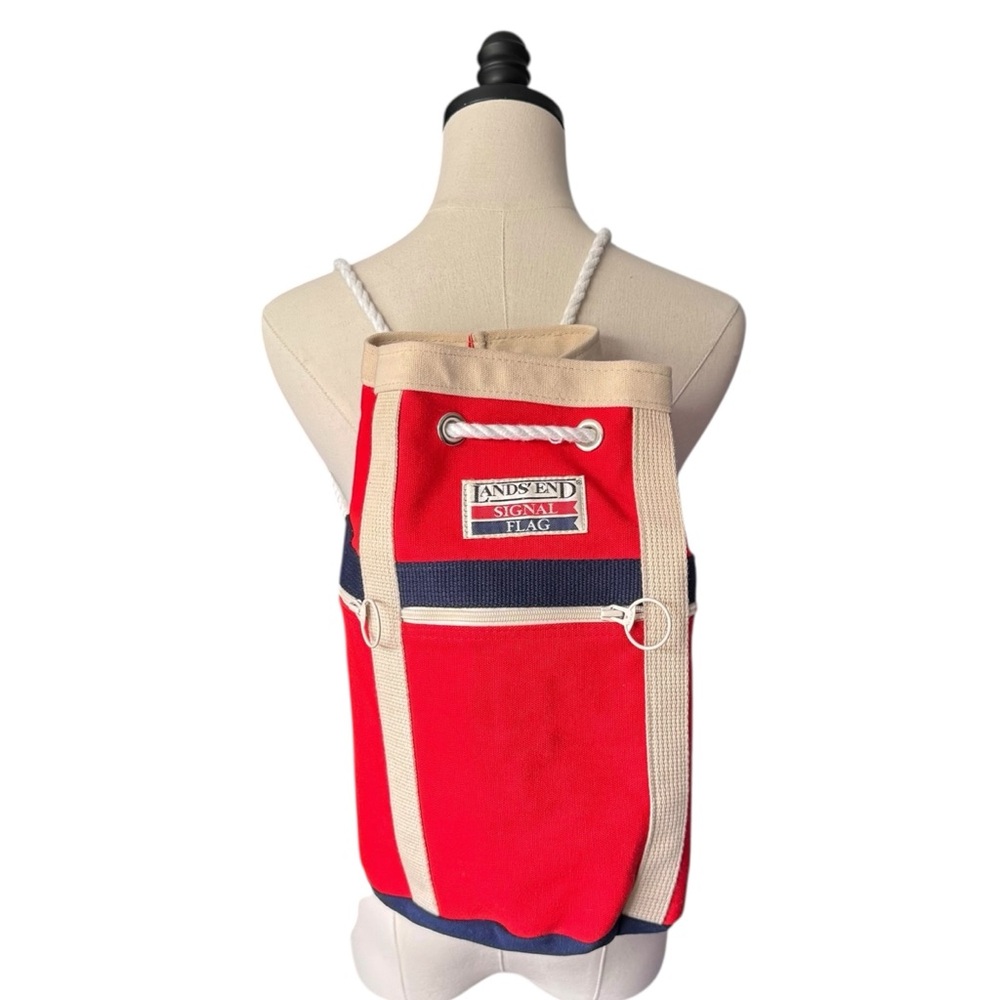 Lands End Signal Flag Vintage Nautical Bucket Bag - Picture 5 of 11